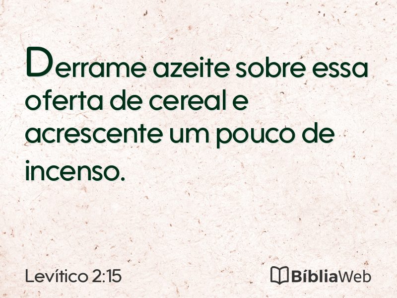 Levítico 2:15 em imagem para compartilhar