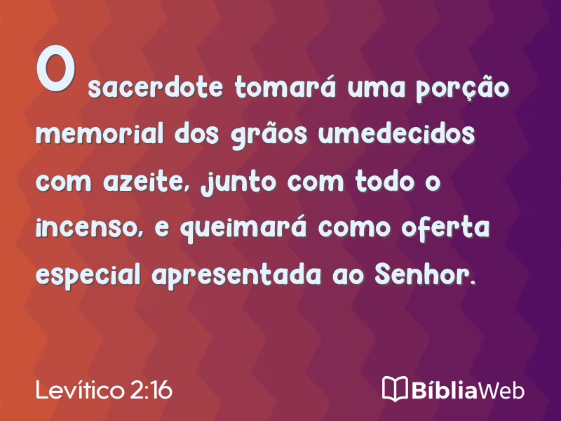 Levítico 2:16 em imagem para compartilhar