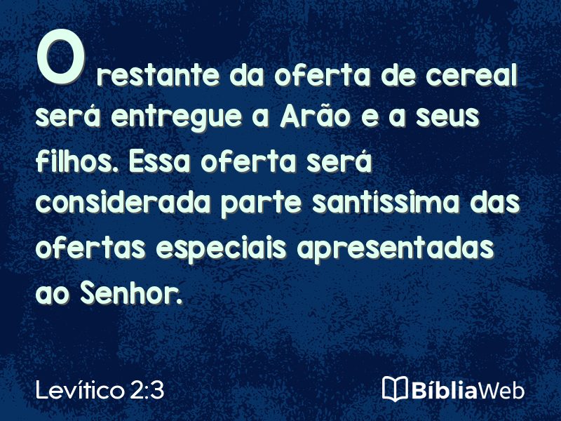 Levítico 2:3 em imagem para compartilhar