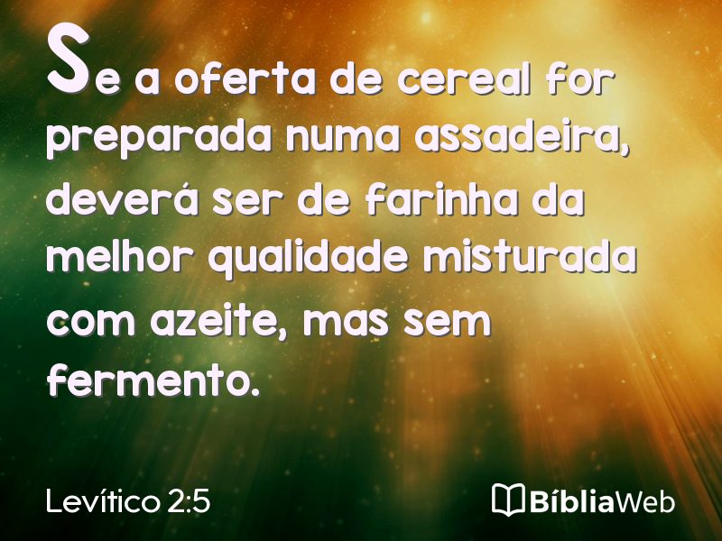 Levítico 2:5 em imagem para compartilhar