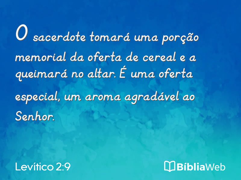 Levítico 2:9 em imagem para compartilhar