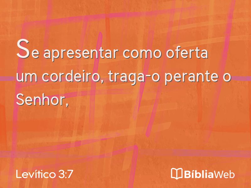 Levítico 3:7 em imagem para compartilhar