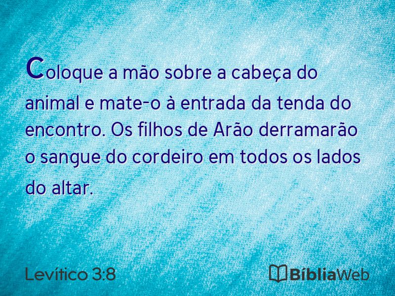 Levítico 3:8 em imagem para compartilhar