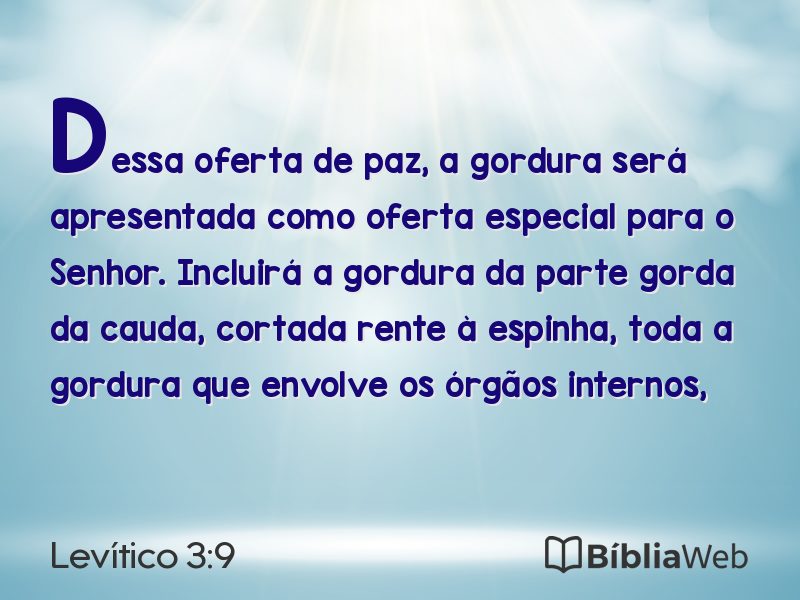 Levítico 3:9 em imagem para compartilhar