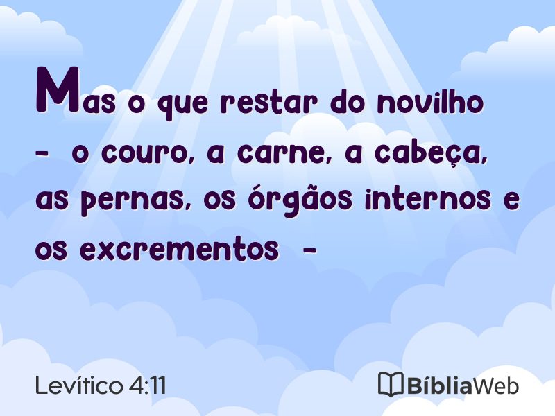 Levítico 4:11 em imagem para compartilhar