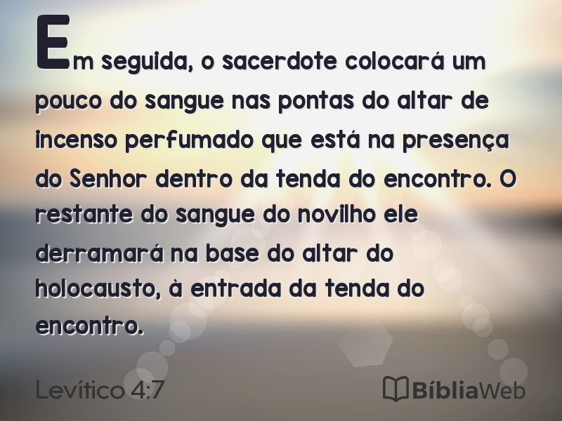 Levítico 4:7 em imagem para compartilhar