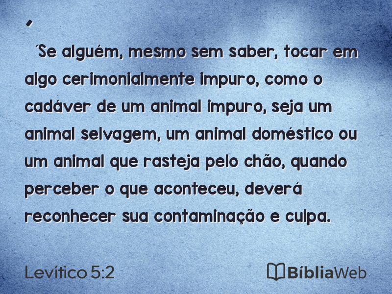 Levítico 5:2 em imagem para compartilhar