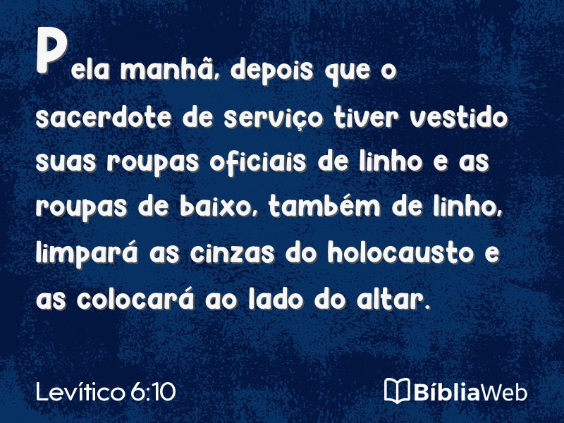 Levítico 6:10 em imagem para compartilhar