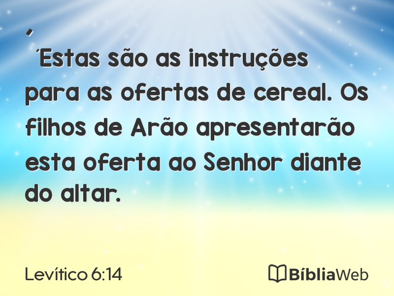 Levítico 6:14 em imagem para compartilhar