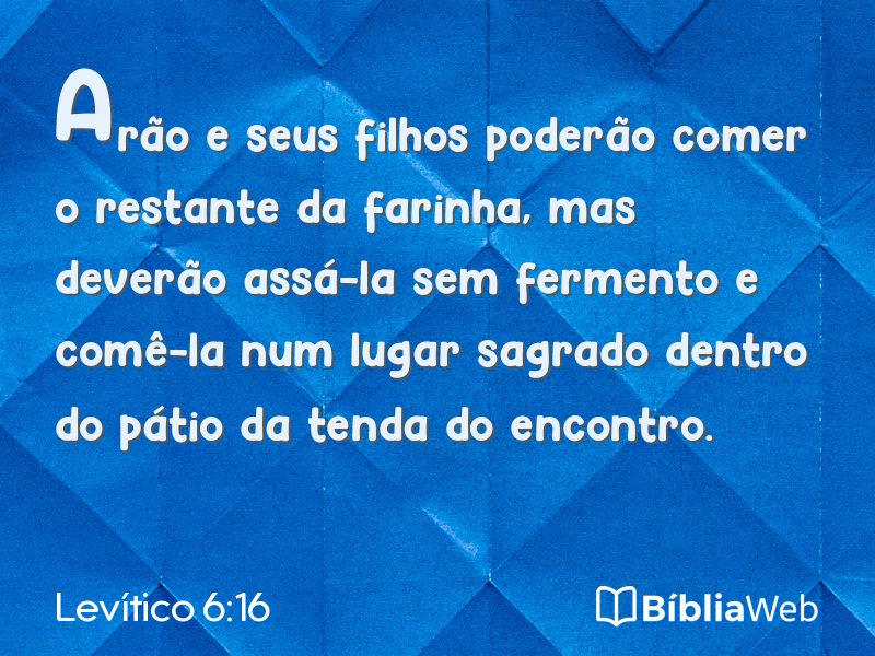 Levítico 6:16 em imagem para compartilhar