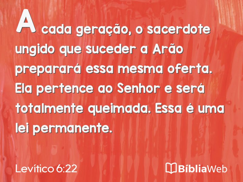 Levítico 6:22 em imagem para compartilhar
