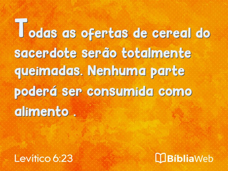 Levítico 6:23 em imagem para compartilhar
