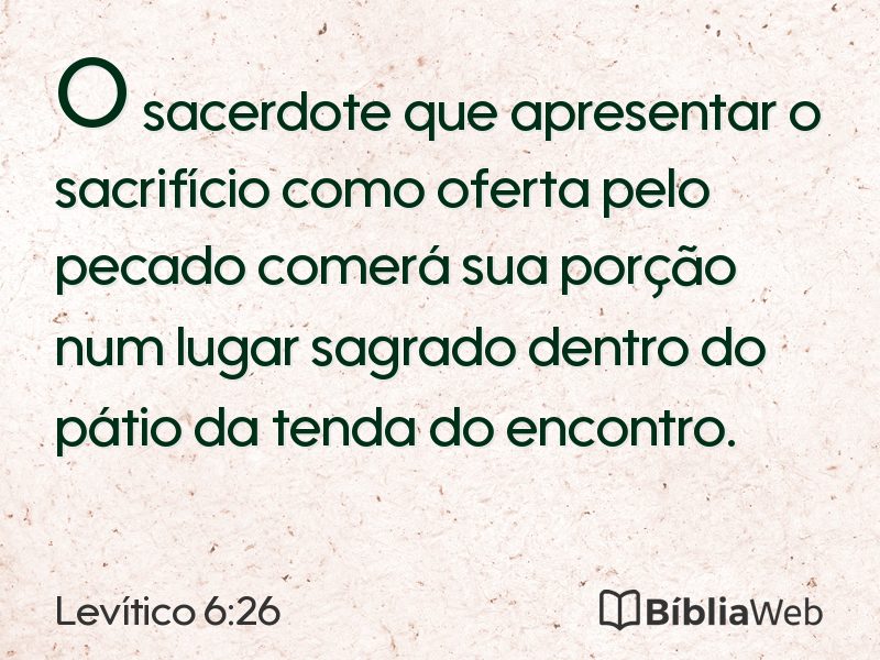 Levítico 6:26 em imagem para compartilhar