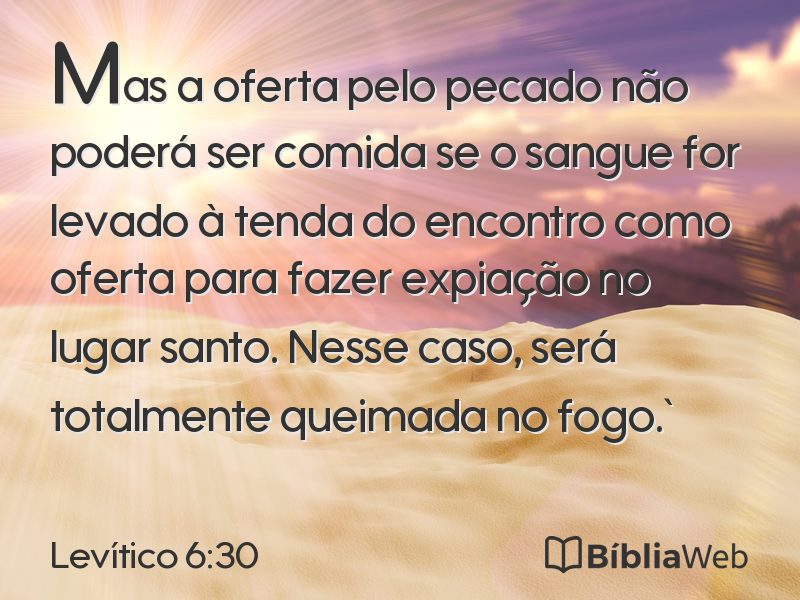 Levítico 6:30 em imagem para compartilhar