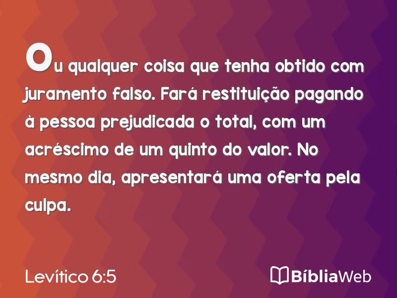 Levítico 6:5 em imagem para compartilhar