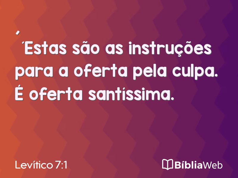 Levítico 7:1 em imagem para compartilhar