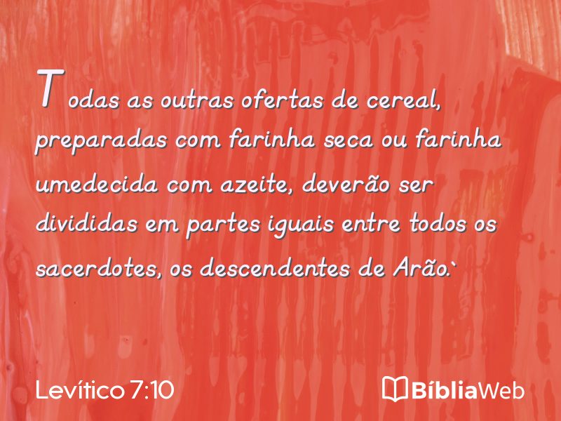 Levítico 7:10 em imagem para compartilhar
