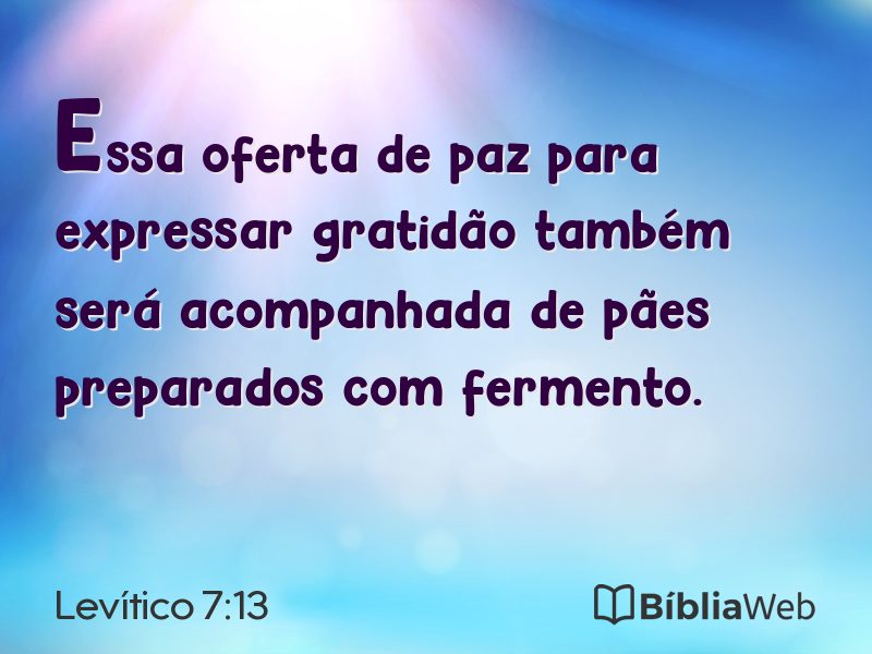 Levítico 7:13 em imagem para compartilhar