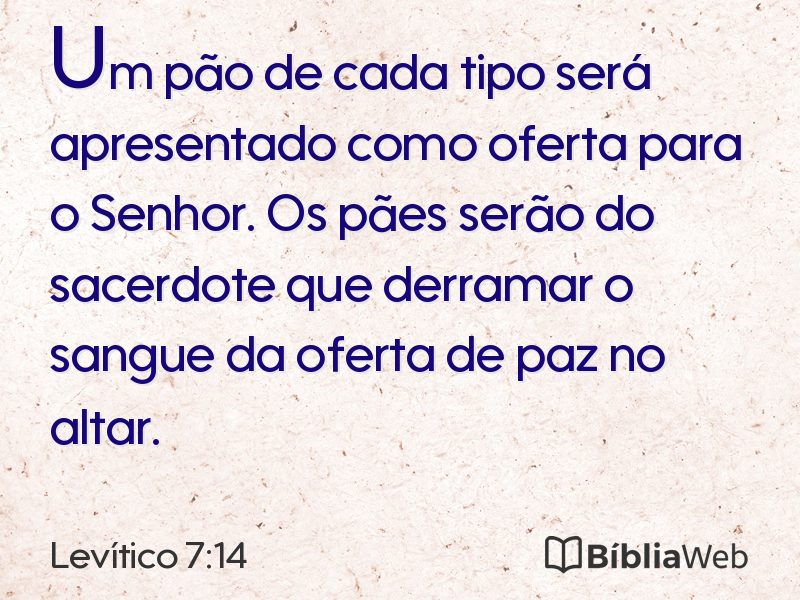 Levítico 7:14 em imagem para compartilhar