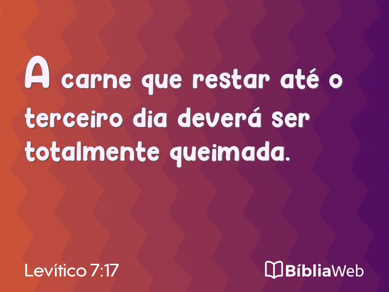 Levítico 7:17 em imagem para compartilhar