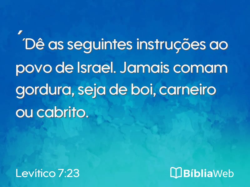 Levítico 7:23 em imagem para compartilhar