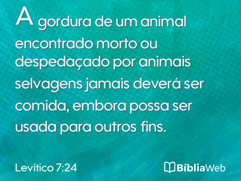 Levítico 7:24 em imagem para compartilhar