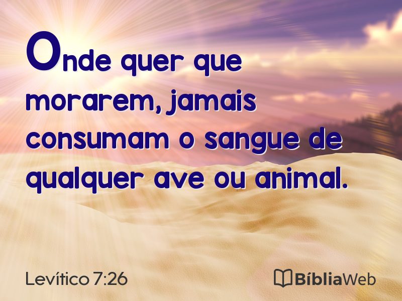 Levítico 7:26 em imagem para compartilhar