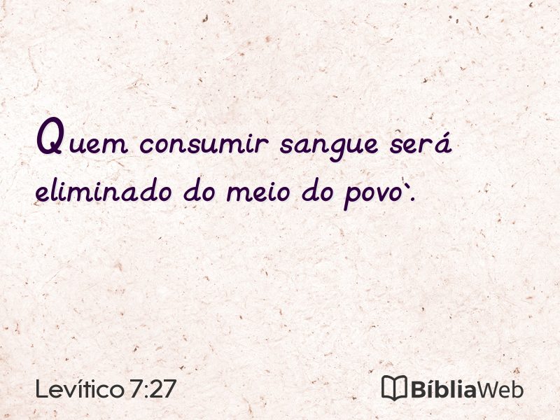 Levítico 7:27 em imagem para compartilhar