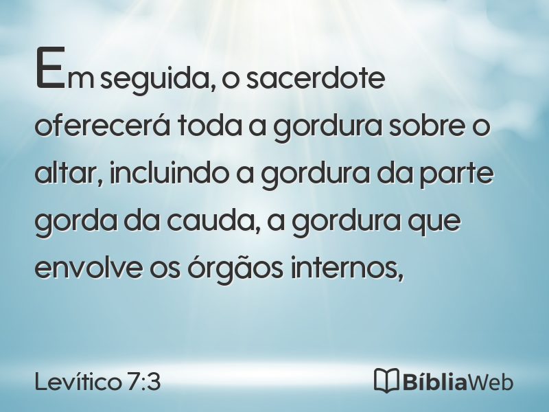 Levítico 7:3 em imagem para compartilhar