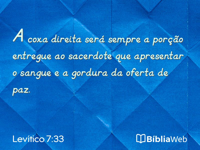 Levítico 7:33 em imagem para compartilhar