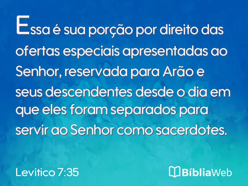 Levítico 7:35 em imagem para compartilhar