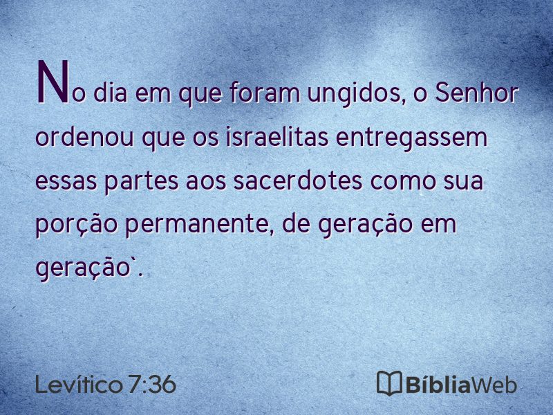 Levítico 7:36 em imagem para compartilhar
