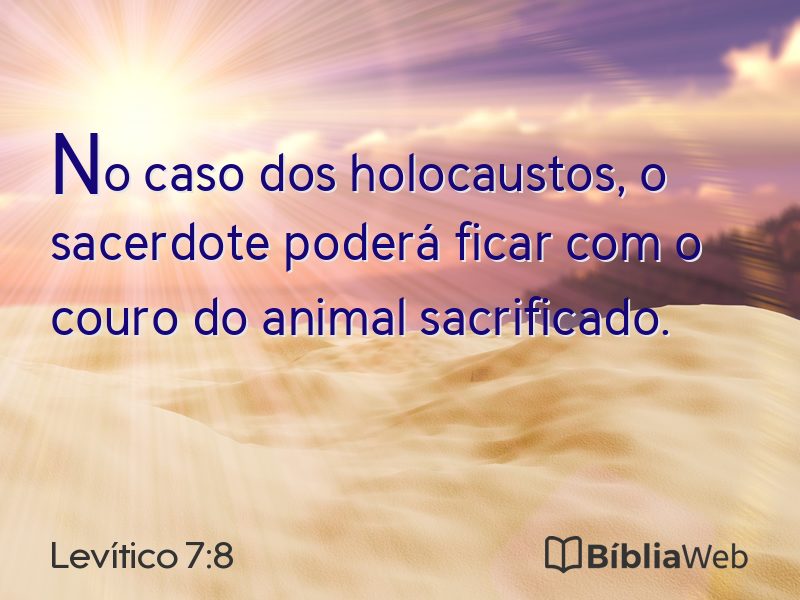 Levítico 7:8 em imagem para compartilhar