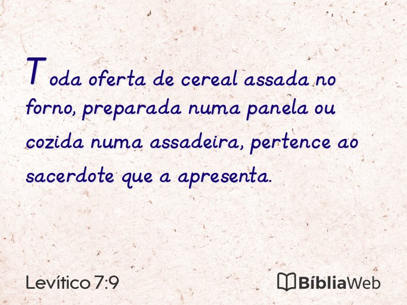 Levítico 7:9 em imagem para compartilhar