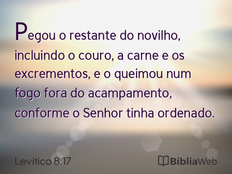 Levítico 8:17 em imagem para compartilhar