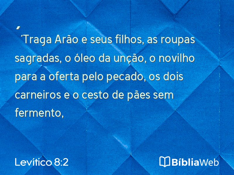 Levítico 8:2 em imagem para compartilhar