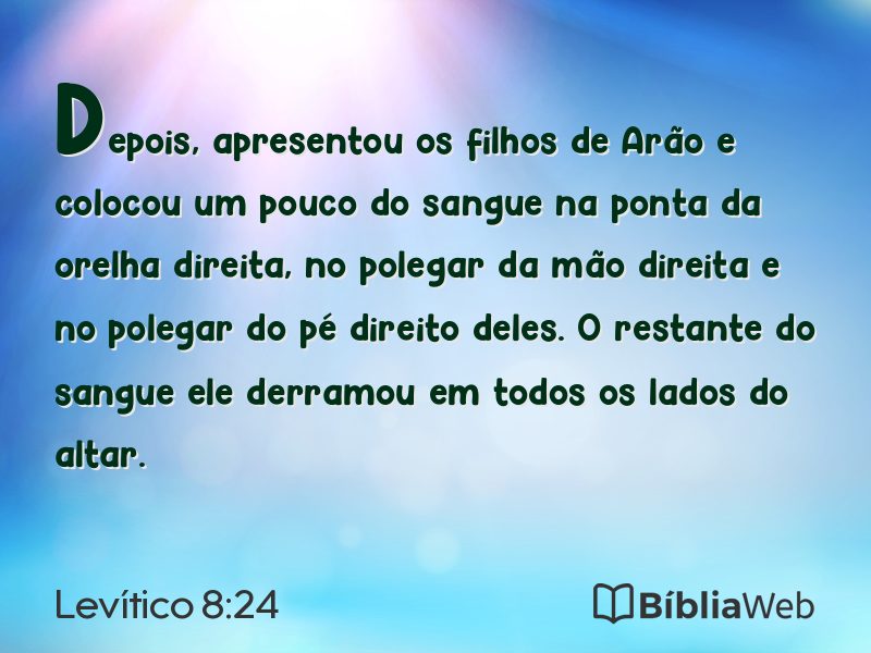 Levítico 8:24 em imagem para compartilhar