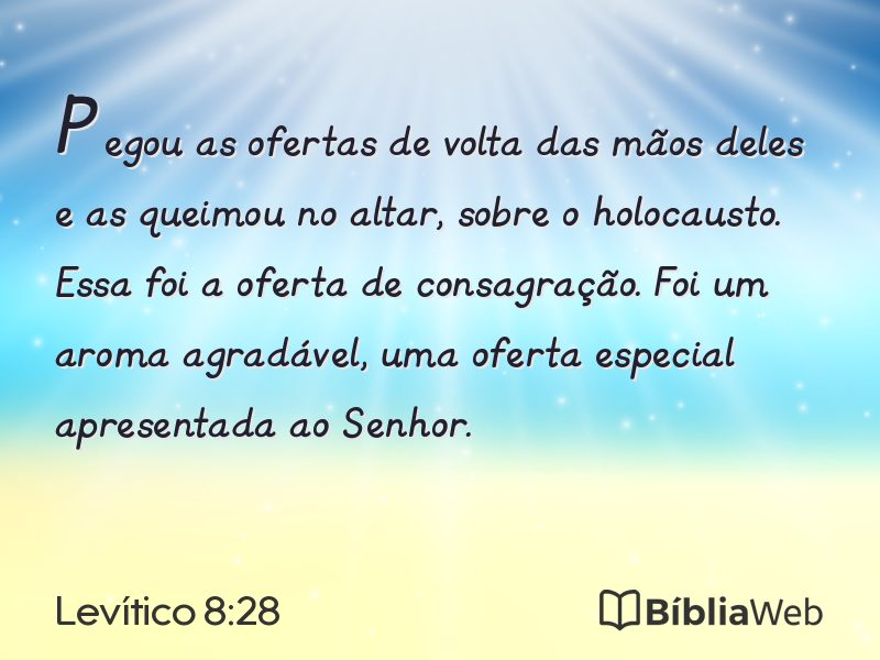 Levítico 8:28 em imagem para compartilhar