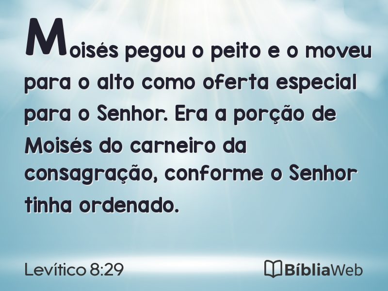 Levítico 8:29 em imagem para compartilhar