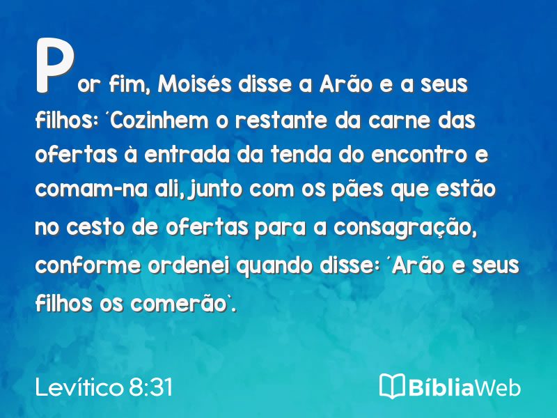 Levítico 8:31 em imagem para compartilhar