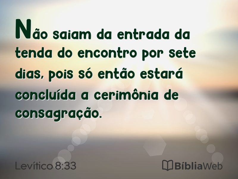 Levítico 8:33 em imagem para compartilhar