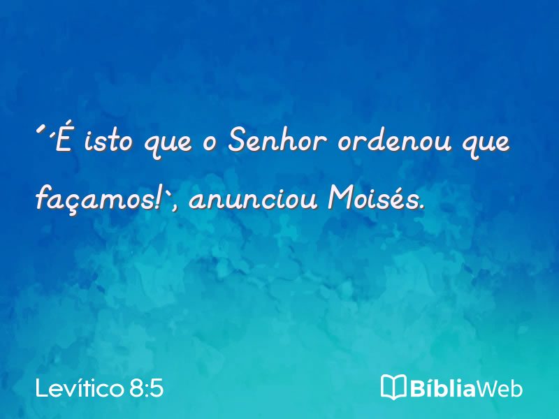 Levítico 8:5 em imagem para compartilhar