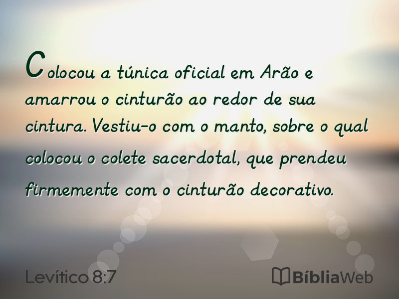 Levítico 8:7 em imagem para compartilhar