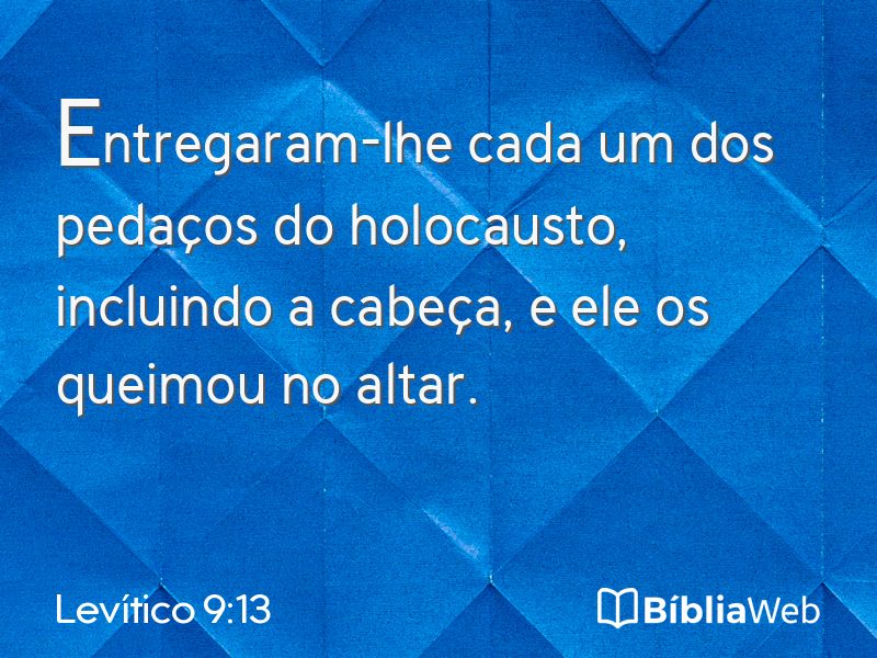 Levítico 9:13 em imagem para compartilhar