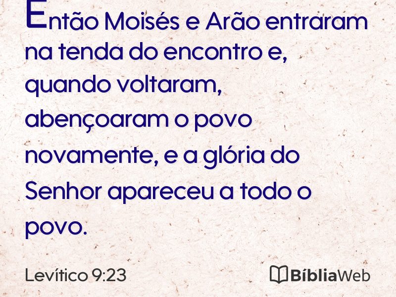 Levítico 9:23 em imagem para compartilhar