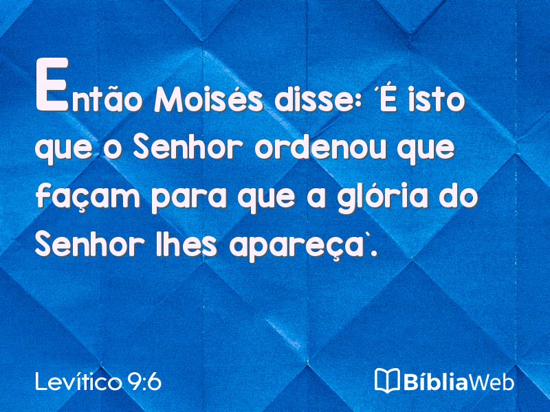 Levítico 9:6 em imagem para compartilhar