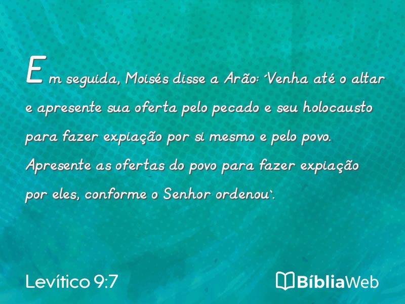 Levítico 9:7 em imagem para compartilhar