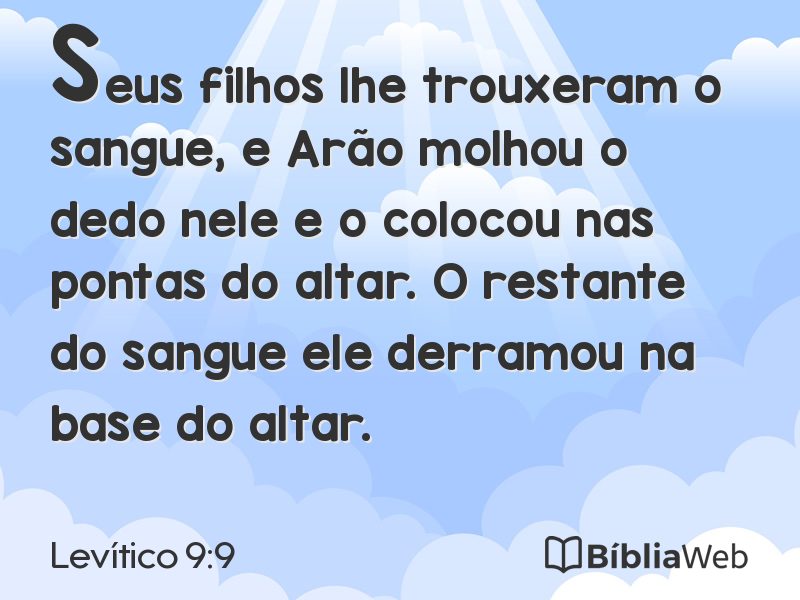 Levítico 9:9 em imagem para compartilhar