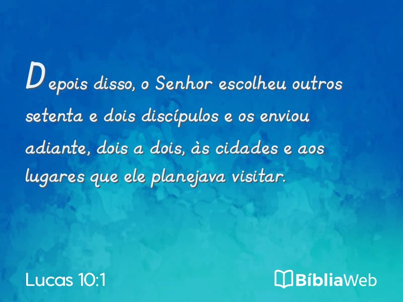 Lucas 10:1 em imagem para compartilhar