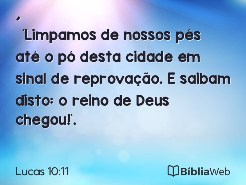 Lucas 10:11 em imagem para compartilhar